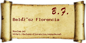 Belász Florencia névjegykártya